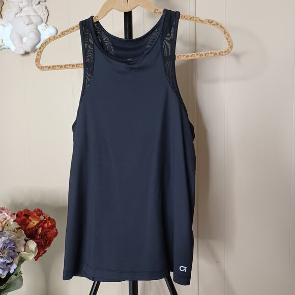 GapFit Mesh Splice Racerback Black Tank Top | Size M - Picture 1 of 8